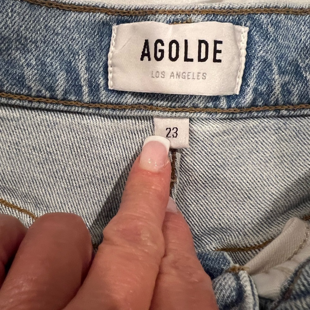 AGOLDE Riley Crop Blue High Rise Jeans Size 23 - Picture 6 of 9